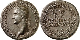 RÖMISCHES KAISERREICH. 
Germanicus, Vater d. Caligula, Bruder d. Claudius 15 v. Chr. -19 n. Chr. AE-Sesterz, postum unter Caligula (37/38) 25,2g. Bar...