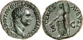 RÖMISCHES KAISERREICH. 
Domitianus, Caesar z.Z. Titus 79-81. AE-As (80/81) 9,69g. Kopf m. Lkr. n.r. CAES DIVI VESP F DOMITIAN COS VII / CERES - AVGVS...