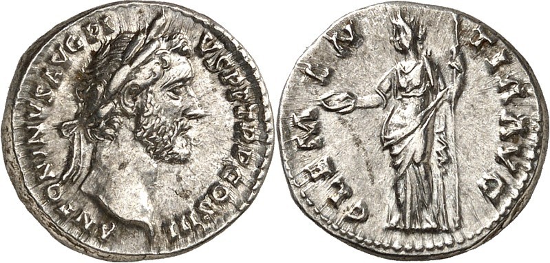 RÖMISCHES KAISERREICH. 
ANTONINUS PIUS Augustus 138-161. Denar (140/142) 3,59g....