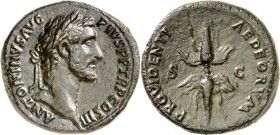RÖMISCHES KAISERREICH. 
ANTONINUS PIUS Augustus 138-161. AE-Sesterz (140/144) 23,8g. Kopf m. Lkr. n.r. ANTONINVS AVG - PIVS P P TR P COS III / PROVID...