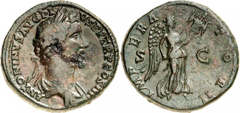 RÖMISCHES KAISERREICH. 
ANTONINUS PIUS Augustus 138-161. AE-Sesterz (143/144) 2...