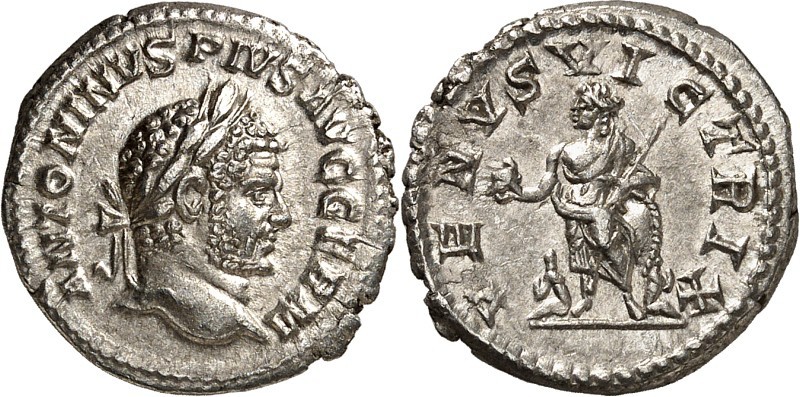 RÖMISCHES KAISERREICH. 
CARACALLA, Augustus 198-217. Denar (216) 2,61g. Kopf m....