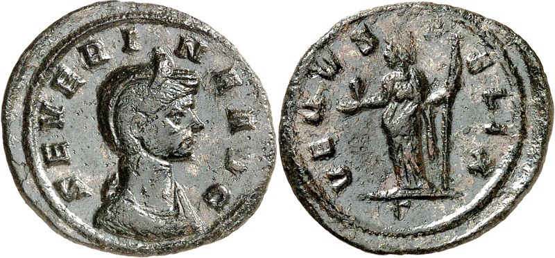 RÖMISCHES KAISERREICH. 
Severina, Gemahlin des Aurelianus 274-275. Bi-Denar (27...