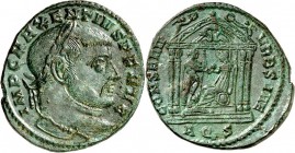 RÖMISCHES KAISERREICH. 
MAXENTIUS Augustus 307-312. AE-Follis 27/24mm (307) 5,82g, Aquileia, 2.&nbsp;Off. Kopf m. Lkr. n.r. IMP C MAXENTIVS P F AVG&n...