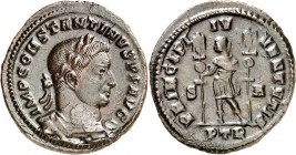 RÖMISCHES KAISERREICH. 
CONSTANTINUS I. der Große, Augustus 306(310)-337. AE-Follis 25/27mm (8.307/12.308) 7,52g, Trier, 1. Off. Panzerbüste m. Lkr. ...