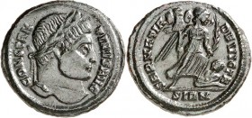 RÖMISCHES KAISERREICH. 
CONSTANTINUS I. der Große, Augustus 306(310)-337. Bi-Follis 19mm (324/325) 3,35g, Sirmium. Kopf m. Lkr. n.r. CONSTAN-TINVS AV...