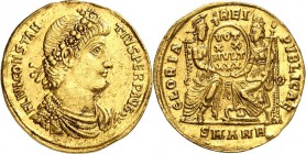 RÖMISCHES KAISERREICH. 
CONSTANTIUS II. Augustus 337-361. Solidus (347/355) 4,18g, Antiochia. Drapierte Panzerbüste mit Rosettendiadem n. r. FL IVL C...