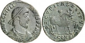RÖMISCHES KAISERREICH. 
IULIANUS II. Augustus 360/361-363. AE-Doppelmaiorina 25/27mm (362/363) 6,04g, Arles, 1. Off. D N FL CL IVLI-ANVS P F AVG Palu...