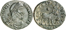 RÖMISCHES KAISERREICH. 
IULIANUS II. Augustus 360/361-363. AE-Doppelmaiorina 25/27mm (362/363) 9,32g, Arles, 1. Off. D N FL CL IVLI-ANVS P F AVG Palu...