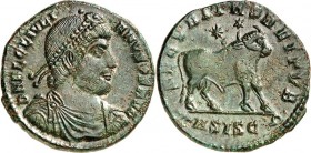 RÖMISCHES KAISERREICH. 
IULIANUS II. Augustus 360/361-363. AE-Doppelmaiorina 28mm (362/363) 8,82g, Siscia, 1. Off. Paludamentbüste m. Perlendiadem n....
