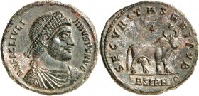 RÖMISCHES KAISERREICH. 
IULIANUS II. Augustus 360/361-363. AE-Doppelmaiorina 28mm (362/363) 8,58g, Sirmium. Drapierte Büste mit Perlendiadem n. r. DN...