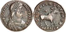 RÖMISCHES KAISERREICH. 
IULIANUS II. Augustus 360/361-363. AE-Doppelmaiorina 27mm (362/363) 8,60g, Heraclea, 2. Offizin. Büste mit Panzer, Paludament...