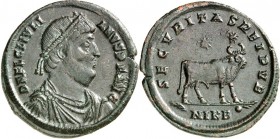 RÖMISCHES KAISERREICH. 
IULIANUS II. Augustus 360/361-363. AE-Doppelmaiorina 31/30mm (362/363) 8,51g, Nicomedia, 2.&nbsp;Off. Paludamentbüste m. Perl...
