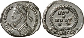 RÖMISCHES KAISERREICH. 
IULIANUS II. Augustus 360/361-363. AE-Centenionalis 18/20mm 2,78g, Heraclea, 2. Off. Panzerbüste m. Helm, Perlendiadem, Schil...