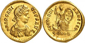 RÖMISCHES KAISERREICH. 
ARCADIUS 383-408. Solidus (383/388) 3,97g, Konstantinopel. Büste mit Panzer, Paludamentum und Rosettendiadem n. r. D N ARCADI...