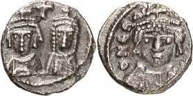 BYZANZ. 
HERACLIUS mit HERACLIUS CONSTANTINUS 613-638. Halb-Siliqua (617/641) 0,73g, Carthago. Gekr. drap. Brb. v.v. D N ER L-[CLIo P P I] / Brb. v. ...