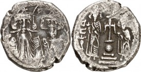 BYZANZ. 
KONSTANS II. mit KONST.(IV.), HERAKL. u. TIBERIOS 659-668. Hexagrammaton 6,51g, Konstantinopel. Büste von Konstans, mit Tufa, u. Konstantino...
