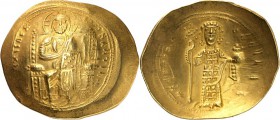 BYZANZ. 
KONSTANTINOS X. Dukas 1059-1067. Stamenon 4,38g, Konstantinopel. Christkönig thront v.v. + IhS XIS REX - REGNANTIhM / + KWN RAC L - O D OVKA...