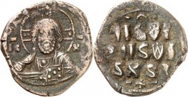 BYZANZ. 
KONSTANTINOS X. Dukas 1059-1067. Anonymer AE-Follis 27mm 7,49g. Christkönigsbüste mit Nimbus v.v. / IS XS - bASILE - bASIL. S.&nbsp; 1855. ....