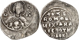 BYZANZ. 
MICHAEL VII. Dukas 1071-1078. 2/3&nbsp;Miliarision 1,30g, Konstantinopel. Madonnenbüste mit Christusmedaillon v.v. MP - Q V / + Q KE - ROH Q...