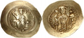 BYZANZ. 
NIKEPHOROS III. Botaneiates 1078-1081. Stamenon 4,36g. Christkönig thront segnend v.v. IC - XC / + NIKH F D EC - TW ROTANIAT, Kaiser steht i...