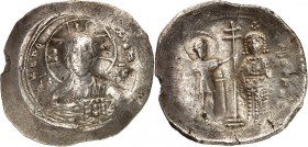 BYZANZ. 
ALEXIOS I. Komnenos 1081-1118. AR-Stamenon (1081/1092) 3,59g, Thessalonika. Christkönigsbüste v.v. IC - XC - + KE R Q - A LEX / Alexios u. h...