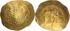 BYZANZ. 
ALEXIOS I. Komnenos 1081-1118. Hyperpyron (1092/1118) 4,30g, Konstantinopel. Christkönig thront segnend v.v. [+ KE BO]-H QEI - IC - XC / A- ...