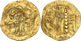 BYZANZ. 
ALEXIOS I. Komnenos 1081-1118. Hyperpyron (1092/1118) 4,16g, Konstantinopel. Christkönig thront segnend v.v. + KE RO-H QEI - IC - XC / A- LE...
