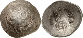 BYZANZ. 
ALEXIOS I. Komnenos 1081-1118. Bi-Trachy (1092/1118) 3,81g, Konstantinopel. Christkönig thront v.v. / ALEX-I W - DE CP[OTH ] Büste in Loros,...