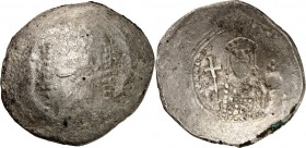 BYZANZ. 
ALEXIOS I. Komnenos 1081-1118. Bi-Trachy (1092/1118) 4,22g, Konstantinopel. Christkönig thront v.v. / ALEX-I W - DE CP[OTH ] Büste in Loros,...
