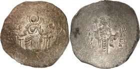 BYZANZ. 
IOHANNES II. Komnenos 1118-1143. Bi-Aspron Trachy 3,81g Thessalonike. MH[T]HP - Q[EO]U Muttergottes thront mit Christuskind v.v. / IW DE CPO...