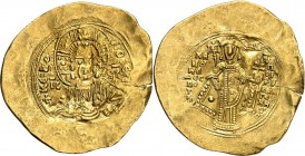 BYZANZ. 
MANUEL I. Komnenos 1143-1180. Hyperpyron 4,18g, Konstantinopel. Christusbüste v.v. + KE RO-H QEI - IC - XC / MA-NOY-H L - DE C- PO. S.&nbsp;...