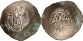 BYZANZ. 
ANDRONIKOS I. Komnenos 1183-1185. Bi-Aspron trachy 4,12g, Konstantinopel. Madonna steht auf Dais v.v. MP - QV / AN DPONIK - D EC POTH Kaiser...