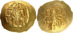 BYZANZ. 
ISAAKIOS II. Angelos 1185-1195, 1203-1204. Au-Hyperpyron 4,33g. Konstantinopel. Madonna thront v.v. MP - Q V / [ICA-AKI-OC ] Isaak mit Krone...
