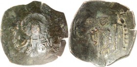 BYZANZ. 
LATEINISCHES KAISERREICH 1204-1261. Bi-Trachy 22mm 1,62g, Thessalonika. Christusbrb. / Herrscher steht v.v. S.&nbsp; 2056, DOC&nbsp; IV,25, ...