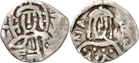 BYZANZ. 
MANUEL II. Palaiologos 1391-1423. Hemimyshemistavraton (1/8 Stravraton) (1/16 Hyperpyron) 0,61g. Nimbierte Christusbüste v.v. / Drapierte Ka...