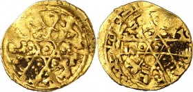 ÄGYPTEN und SYRIEN. 
FATIMIDEN. 
Ma 'add al-Mustansir 1036-1094. 1/4 Gold-Dinar 0,91g, Siqilliyah (Sizilien, Palermo) Schrift als Hexagramm. Album 7...