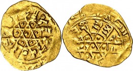 ÄGYPTEN und SYRIEN. 
FATIMIDEN. 
Ma 'add al-Mustansir 1036-1094. 1/4 Gold-Dinar 0,93g, Siqilliyah (Sizilien, Palermo) Schrift als Hexagramm. Album 7...