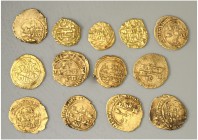 ÄGYPTEN und SYRIEN. 
FATIMIDEN. 
LOTS. Lot v. 13 Gold-Dinar Teilstücken. (Fatimiden, Nordafrika) 1/4 Gold-Dinare 1,07g bis 0,85g, Teilstück 0,40g. ....