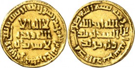 SPANIEN und NORDAFRIKA. 
UMAIJADEN. 
Anonym (Yazid II.) 720-724. Gold-Dinar 101 H 4,20g. Kazan 28. . 

ss