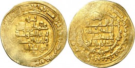 AFGHANISTAN und INDIEN. 
GHAZNAWIDEN. 
Mahmud mit Titel Abu al-Qasim 997-1030. Gold-Dinar 396 H = 1005/06 Herat, 4,66g. Album 1607. . 

ss