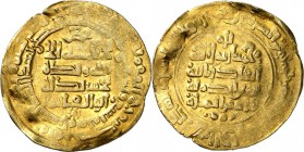 AFGHANISTAN und INDIEN. 
GHAZNAWIDEN. 
Mahmud mit Titel Abu al-Qasim 997-1030. Gold-Dinar 399 H = 1008/09 Herat, 3,63g. Album 1607. . 

ss