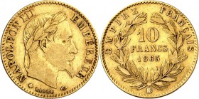 FRANKREICH. 
Napoleon III. 1852-1870. 10 Francs 1856BB Straßburg. Schlumb.&nbsp; 303, Fr.&nbsp; 577, Gad.&nbsp; 1014. . 

ss