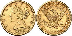 USA. 
5 Dollar 1882&nbsp;S, Coronet head. F. 145. . 

ss1842138