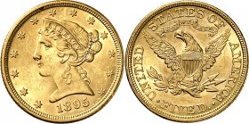 USA. 
5 Dollar 1895 Coronet head. F. 143. . 

vz