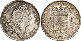 FRANKREICH. 
Louis XIV. 1643-1715. Jeton 1705 Bretagne Etats de Dinan sign.TB Büste r./ Gekr. Wappen auf Hermelin. 20648. 

ss