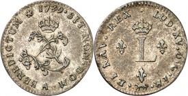 FRANKREICH. 
Louis XV. 1715-1773. Bi-2 Sols 1739 A Paris. Beiderseits gekröntes Monogramm. Gad.&nbsp; 281, KM&nbsp; 500.1. 25097. 

vz