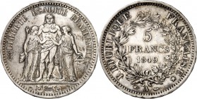 FRANKREICH. 
2. Republik 1848-1852. 5 Francs 1849 A Paris. Gad.&nbsp; 683, KM&nbsp; 756.1. 13321. 

vz-