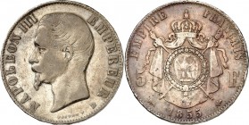 FRANKREICH. 
Napoleon III. 1852-1870. 5 Francs 1855 D Lyon. Gad.&nbsp; 734, KM&nbsp; 782 D. 28797. 

l.Rf.,ss