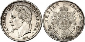 FRANKREICH. 
Napoleon III. 1852-1870. 2 Francs 1867 A Paris. Gad.&nbsp; 527, KM&nbsp; 807.1. vz. 

vz